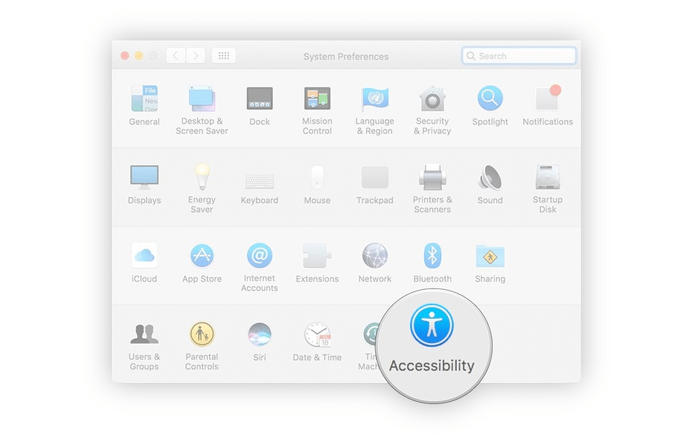 system preferences screen