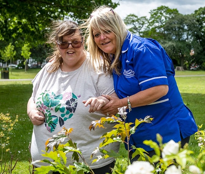 Woman with careworker