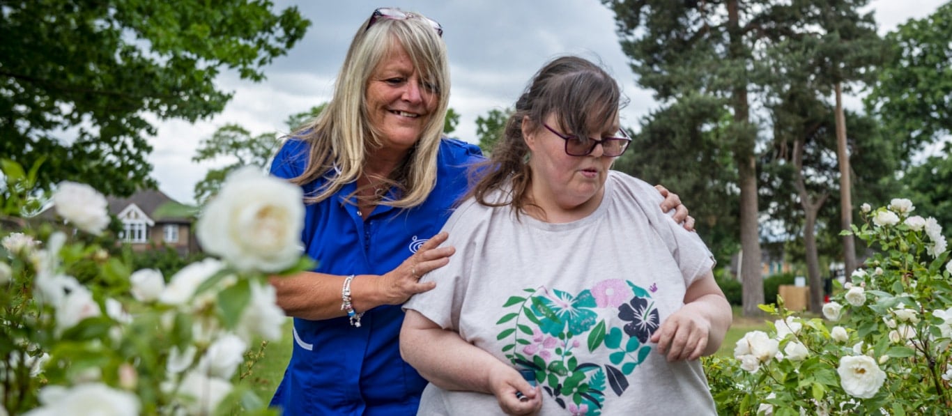 Woman with careworker