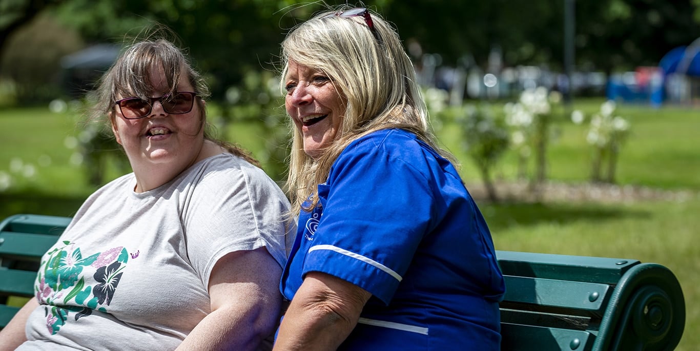 Woman with careworker