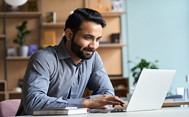 man working on a laptop