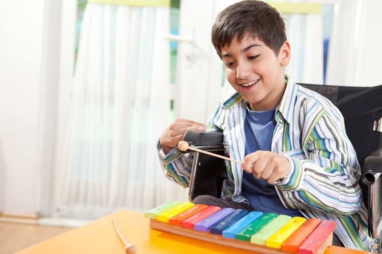 children young people boy playing music