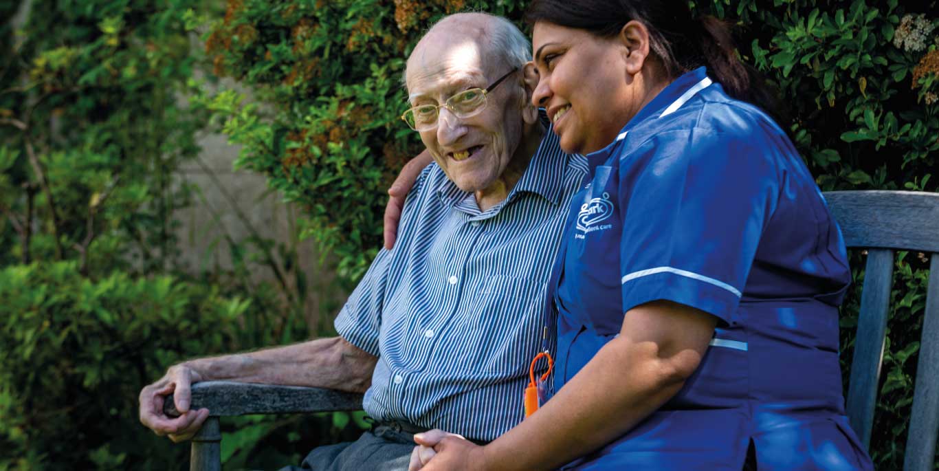 Man with care assistant