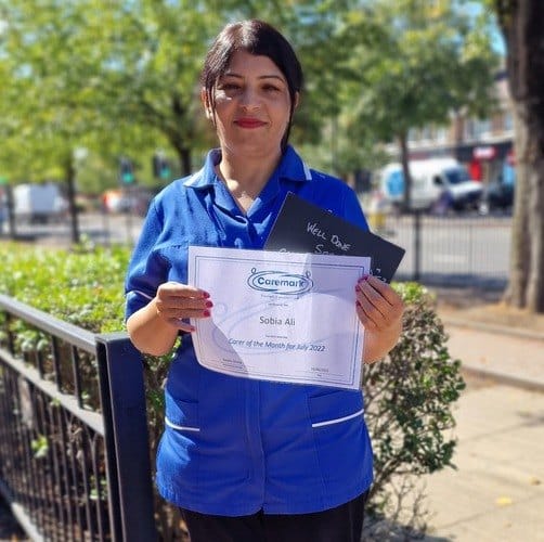 sobia carer of the month
