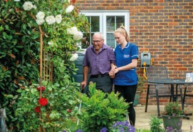 Care assistant and man9 1