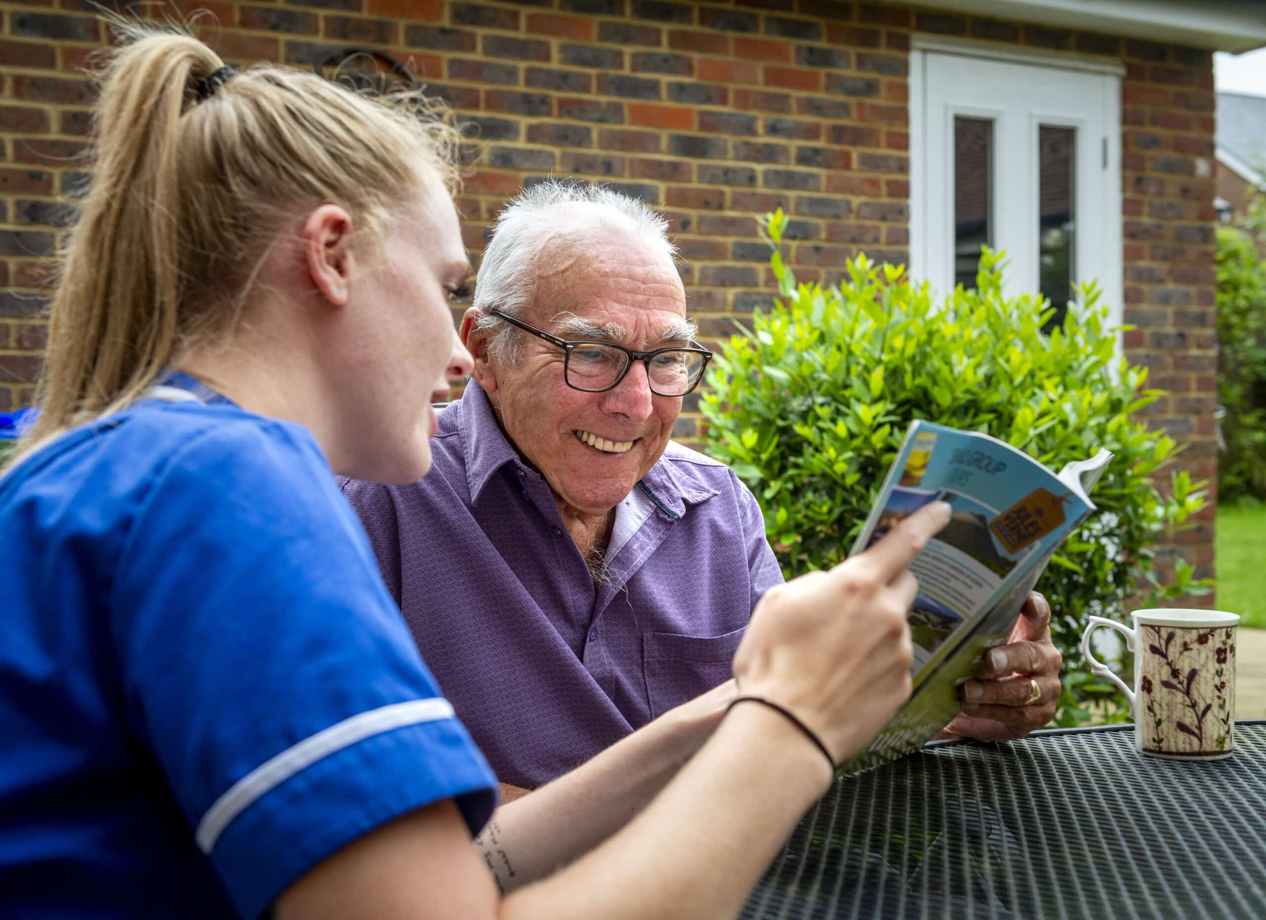 Personal care in Barnsley : man customer and female care assistant