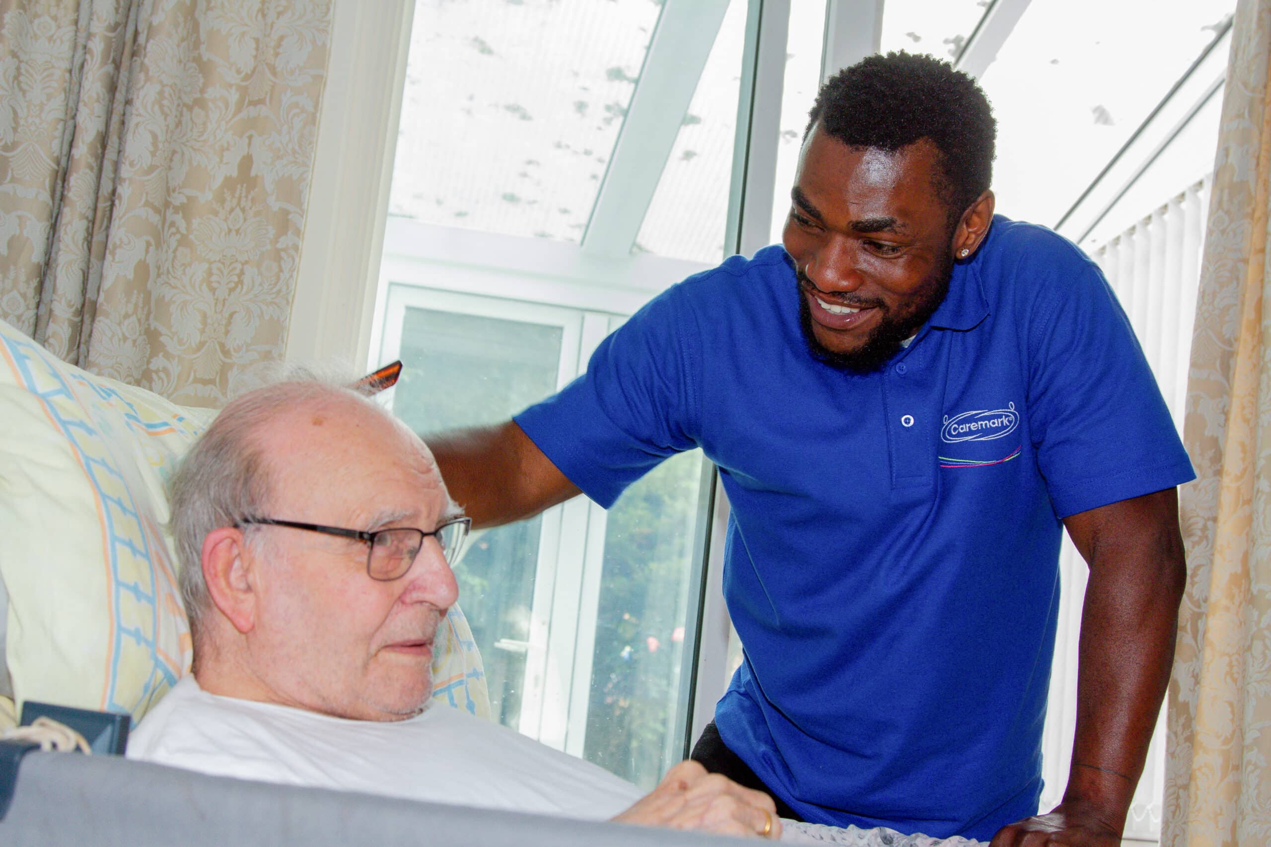 Personal care in Barnsley : male customer and care assistant