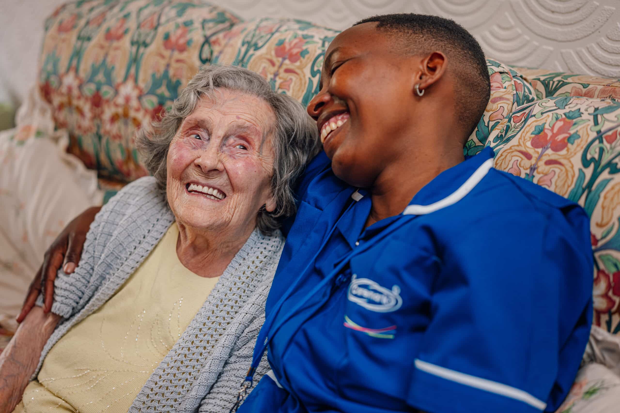 Home Care in Solihull - Carer and customer smiling