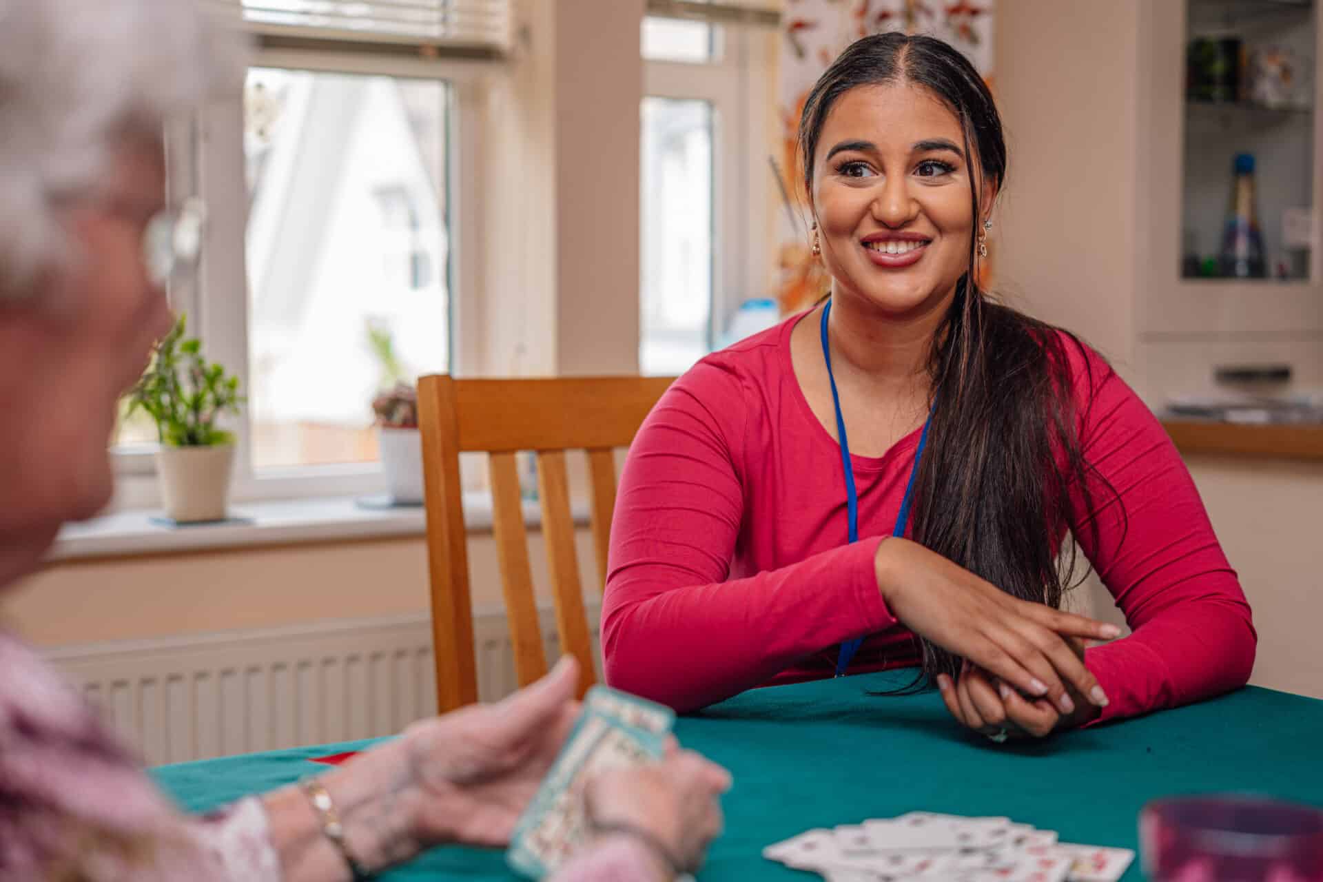 Carer smiling