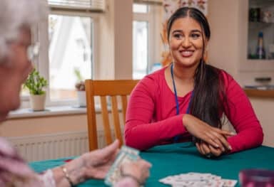 Carer smiling