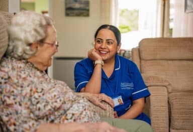 Smiling carer