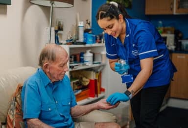 a carer helps with medication