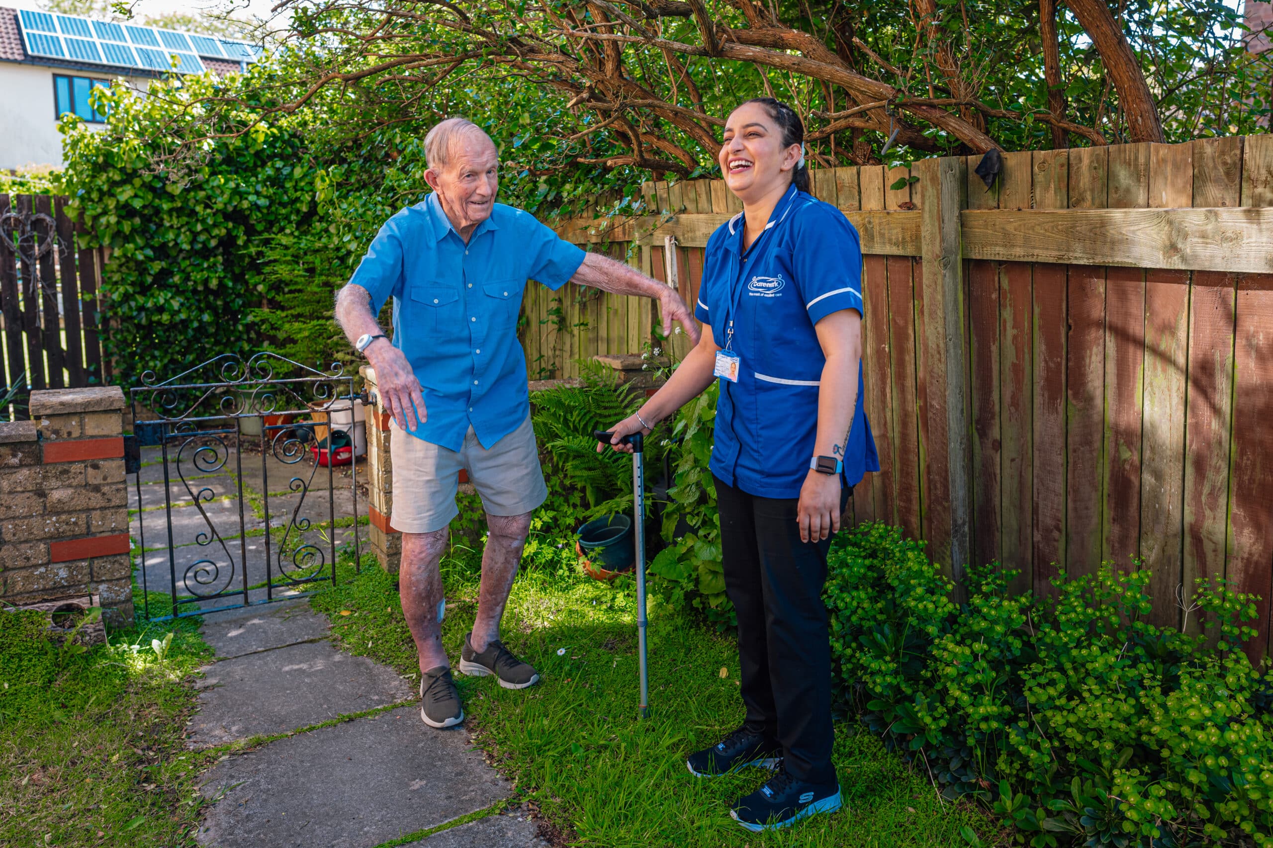 Carer socializing with client