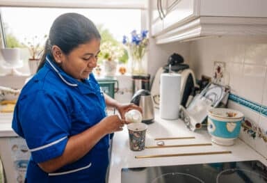 Personalised home care for someone living with Parkinson's disease.