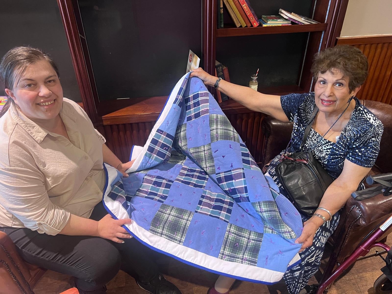 Vidya Presenting the Quilt