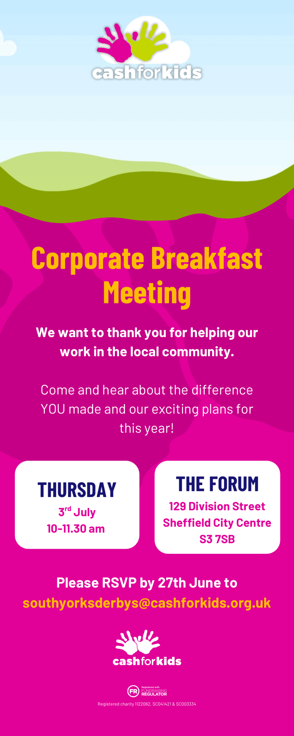 Cash for kids breakfast