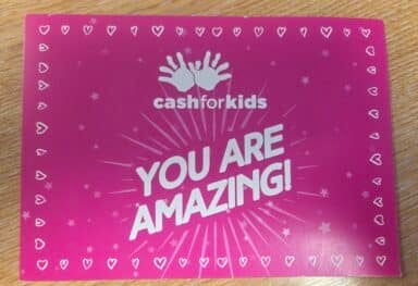 Thank you cash for kids