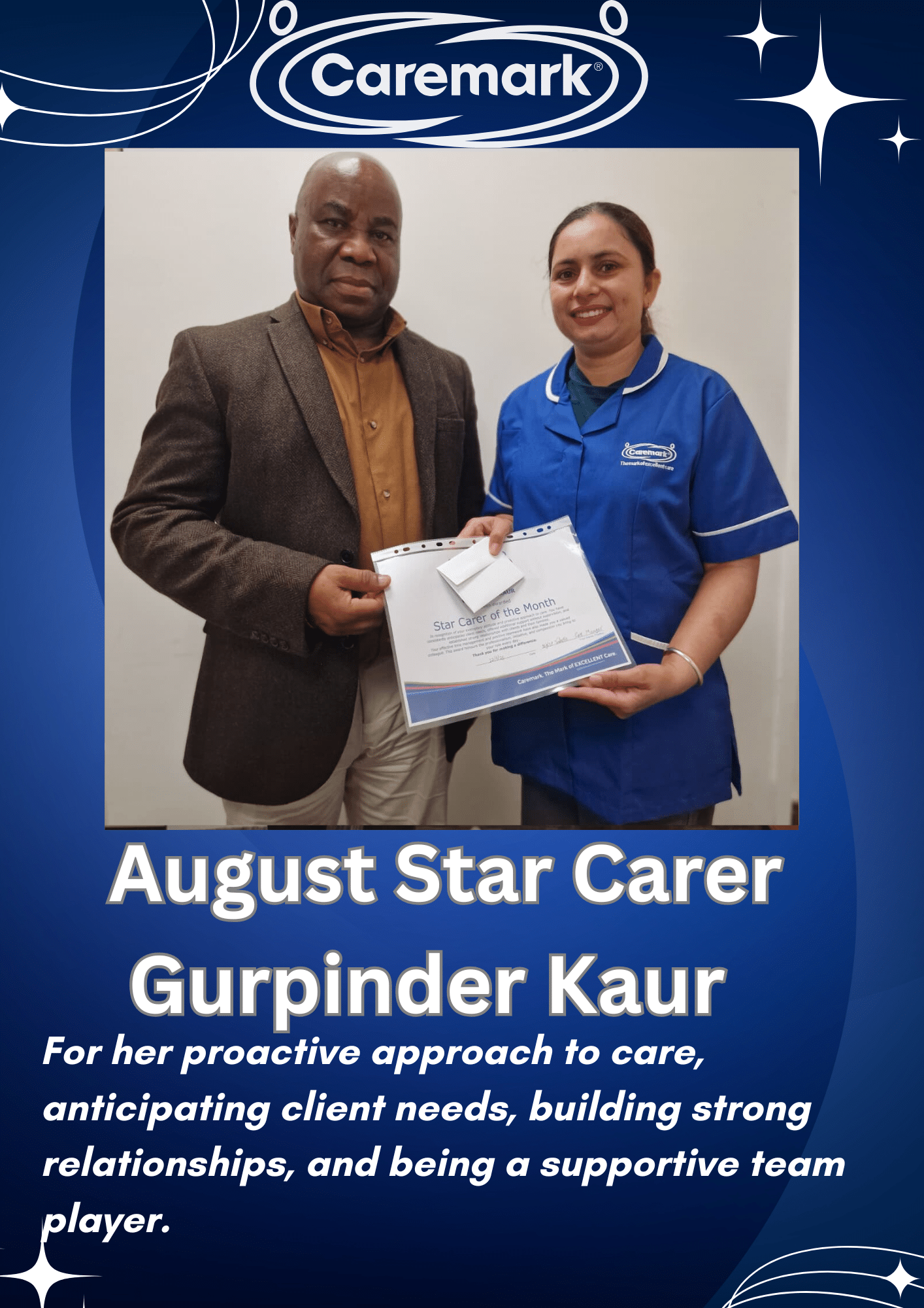 Star Carer of the Month: Gurpinder