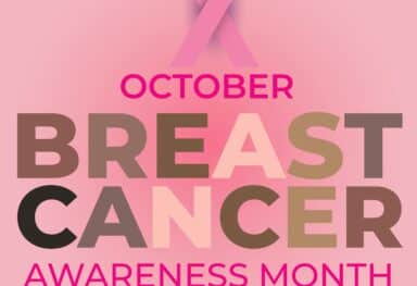 Pink ribbon symbol representing breast cancer awareness