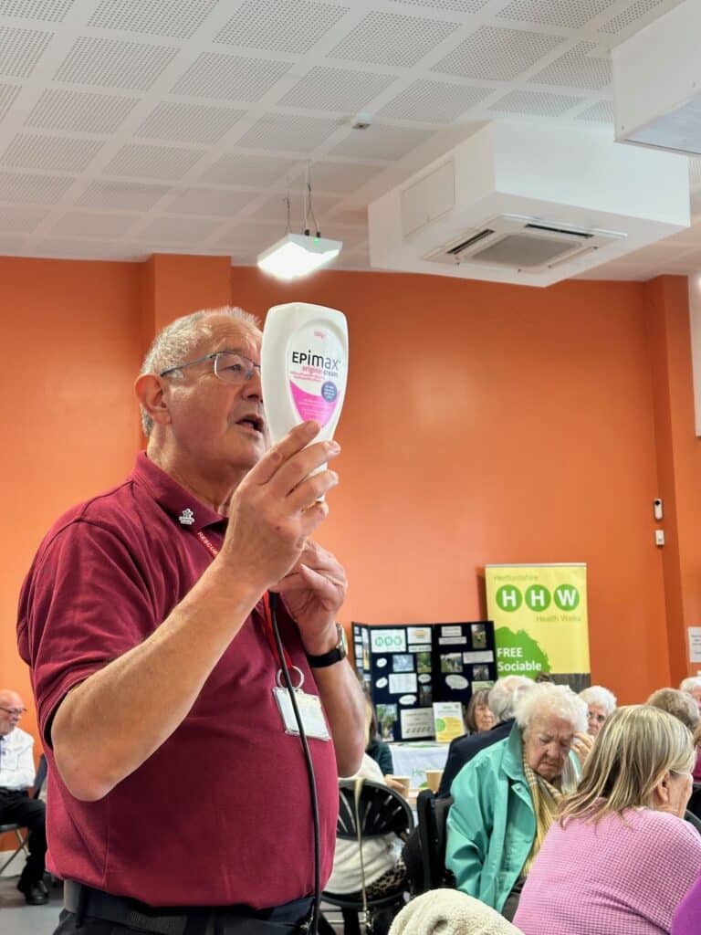 Hertfordshire Fire and Rescue Service giving safety advice on Epimax and other paraffin based creams which can be flamable near open fires and are a significant fire risk.