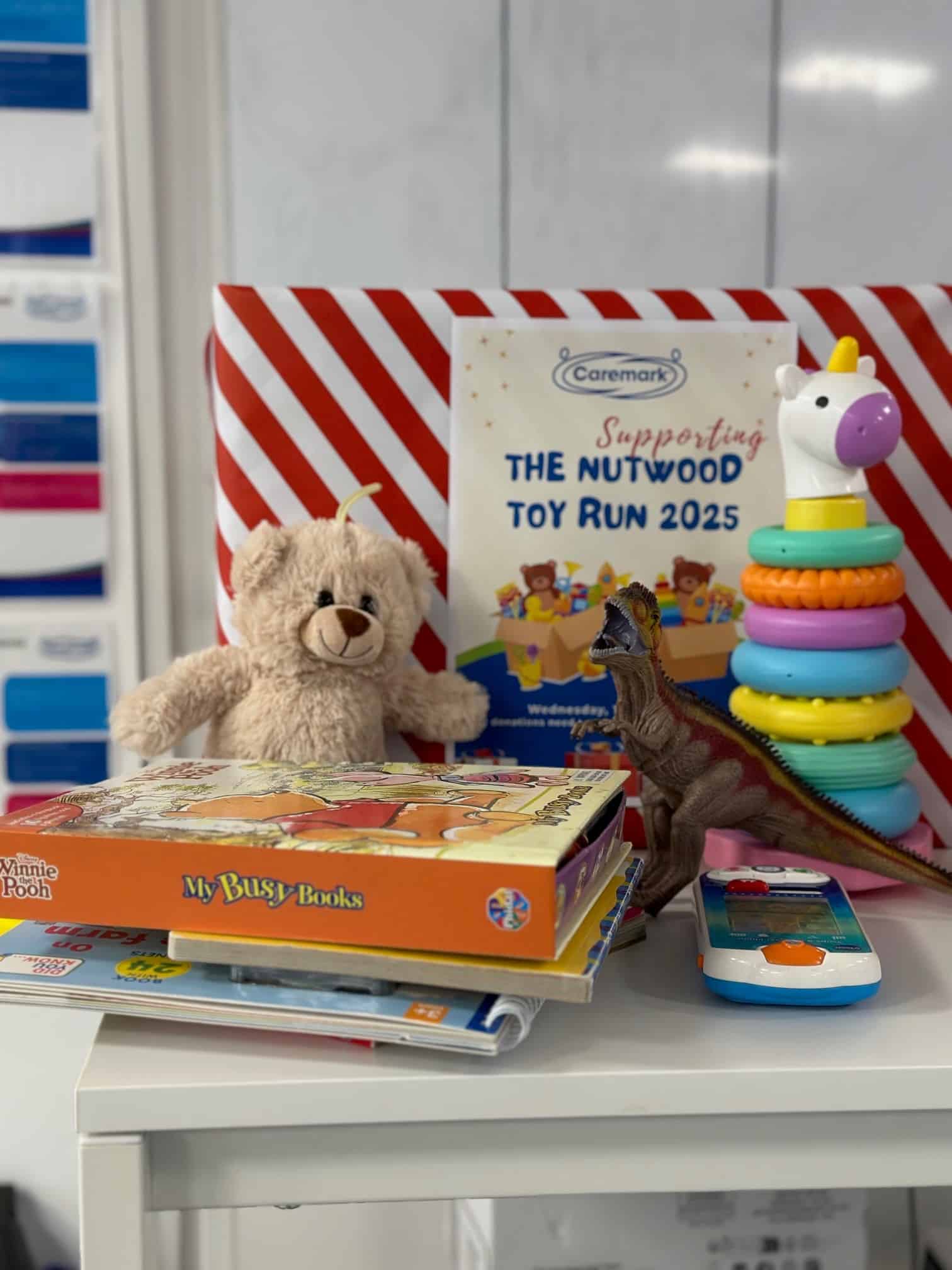 Caremark North Hertfordshire and Stevenage collecting toys to The Nutwood Toy Run 2025 to Lister Hospital