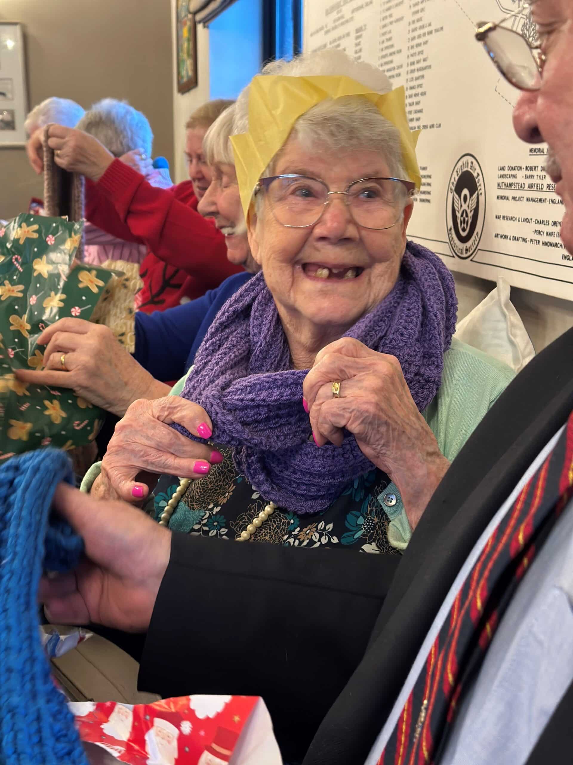 Guest at the Christmas Community Lunch at The Woodman Inn. Caremark North Herts and Stevenage is pleased to be supporting the event to help tackle social isolation. 