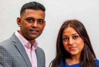 Dev and Jyoti, Caremark Surrey Heath and Rushmoor franchise owners, pictured together.