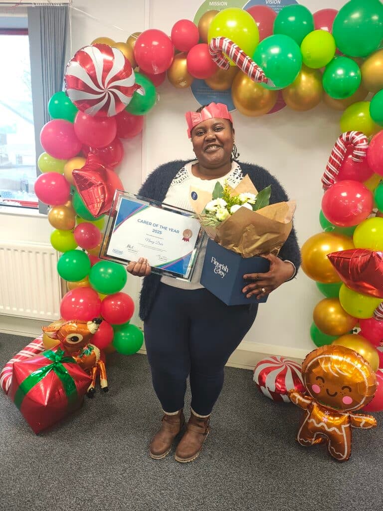 Employee recognition at Caremark North Herts and Stevenage. Carer of the Year runner up 2025