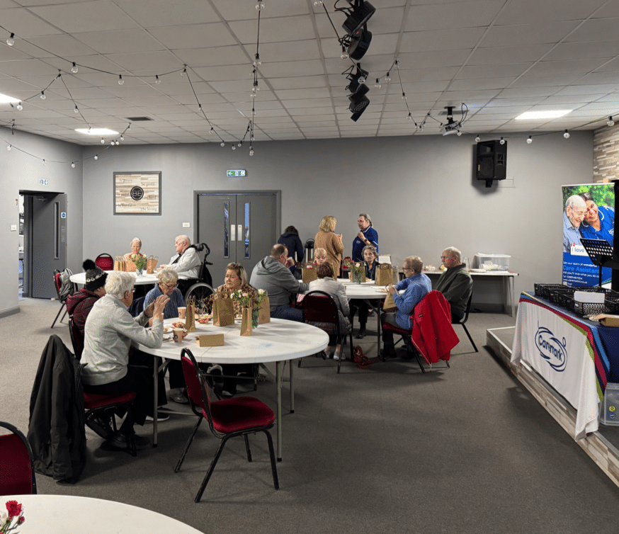 service users sitting together around tables
