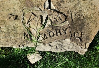 The word memory on a stone