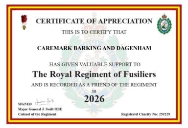 Certificate of Appreciation page