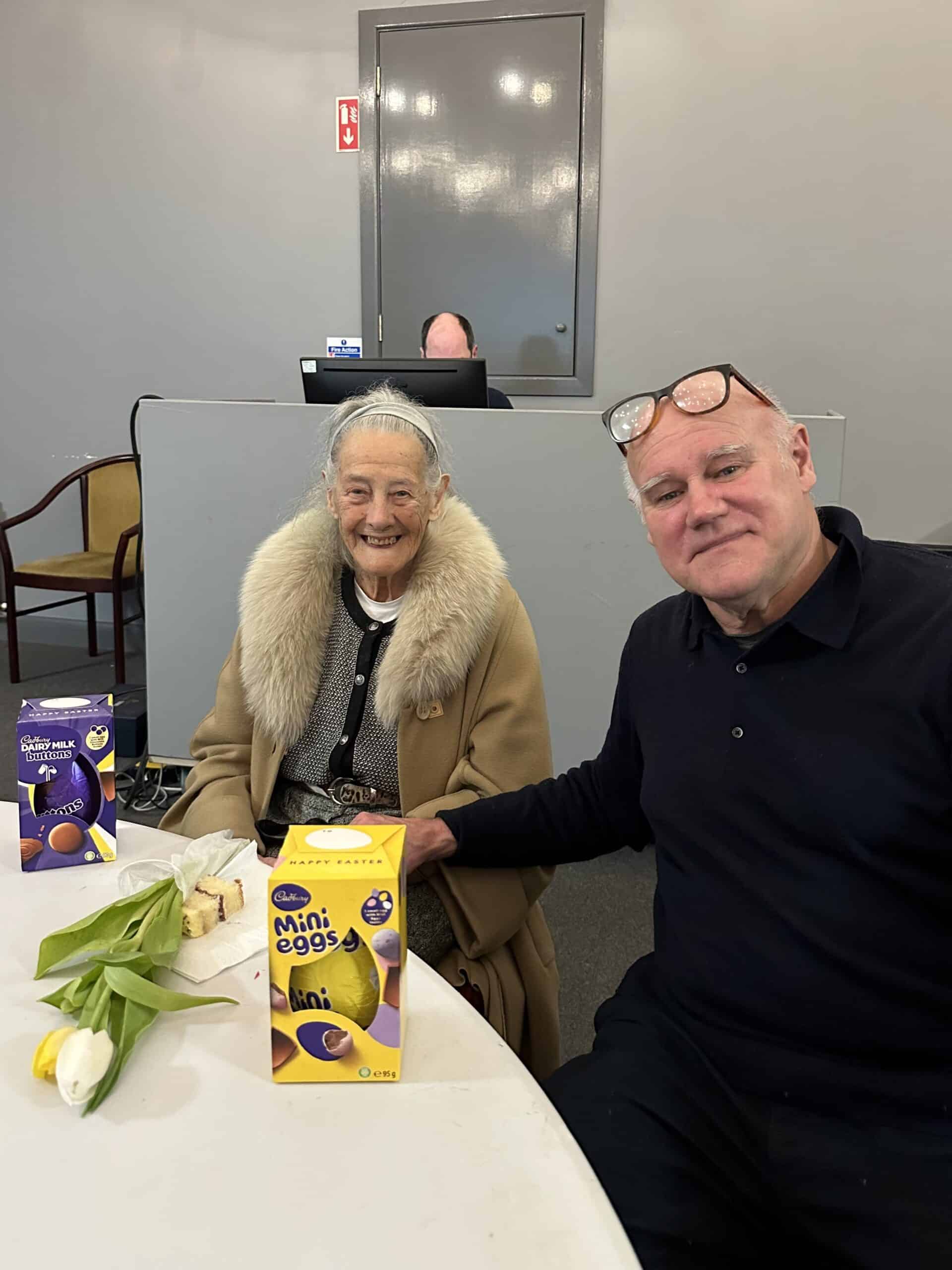 Service users smiling with their easter eggs