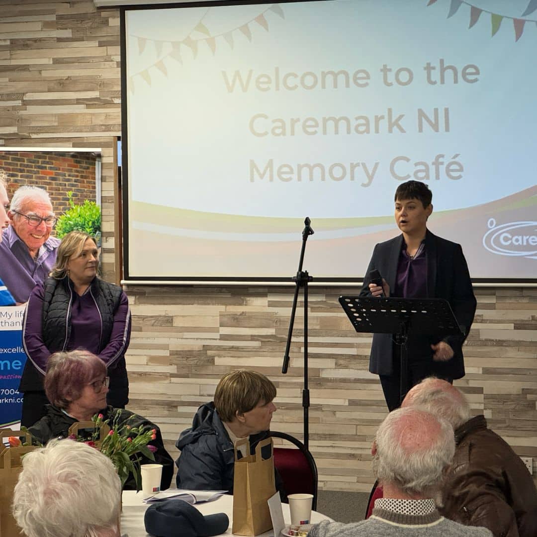 Ulster Bank representatives talking with service users during the Memory Cafe