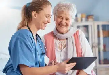 Care assistant supporting heart health in later life