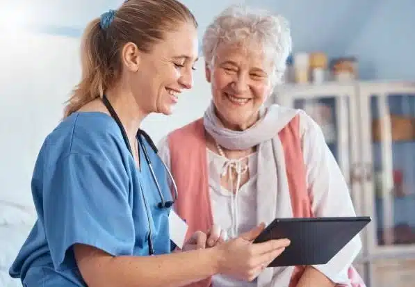 Care assistant supporting heart health in later life
