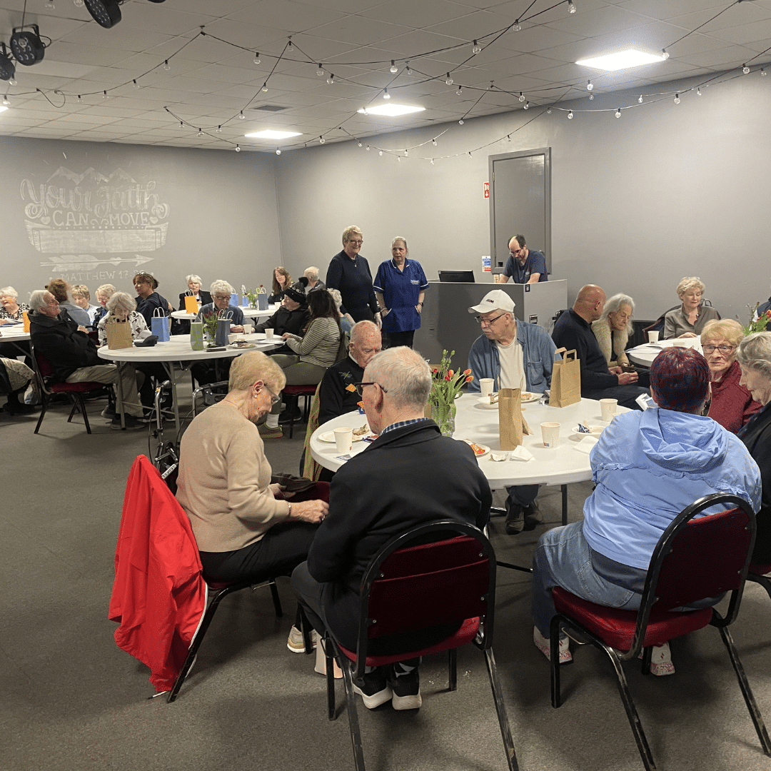 the memory cafe room full of service users