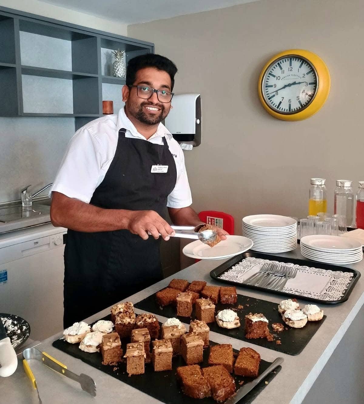 Look at the yummy cake provided by Walberton Place Care Home. Served with a smile!