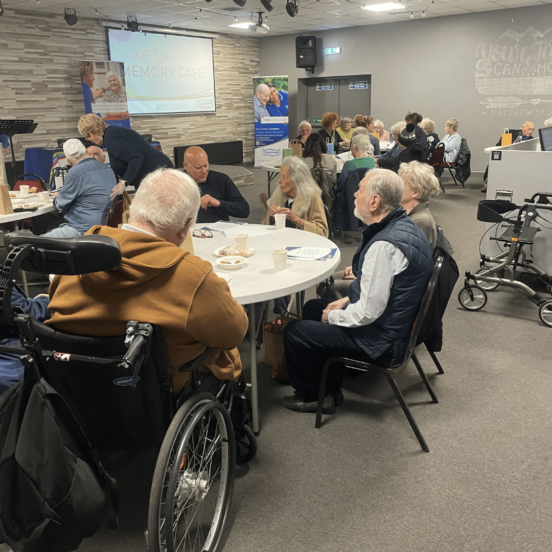 the memory cafe room full of service users