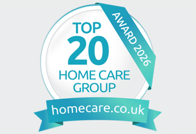 top 20 homecare.co.uk award logo for winning home care providers