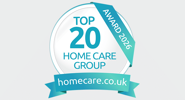 top 20 homecare.co.uk award logo for winning home care providers