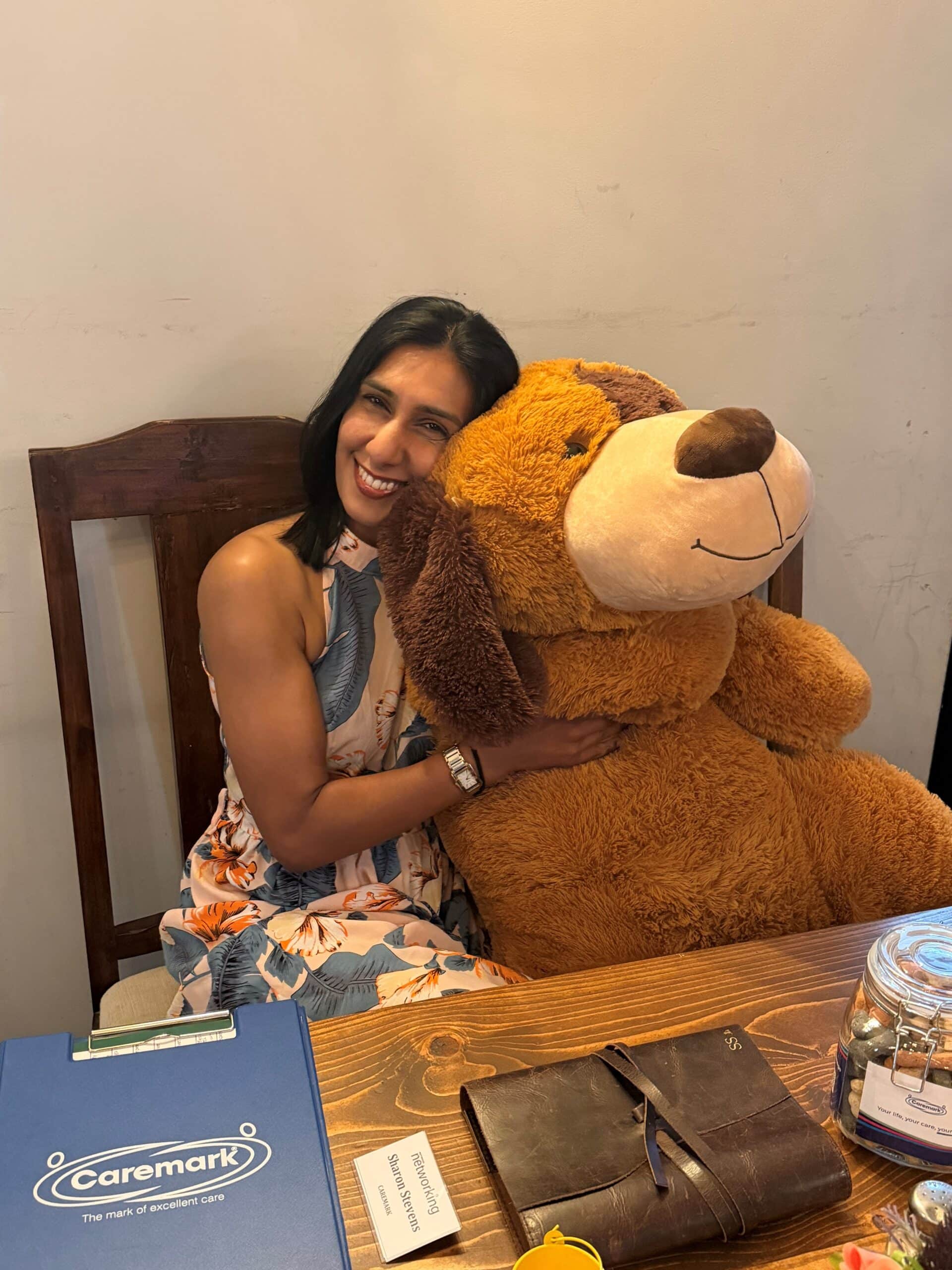 Sharon Stevens, Marketing Manager of Caremark North Herts and Stevenage. Sharon organised the name the bear competition to raise funds for east and north hertfordshire hospitals charity.