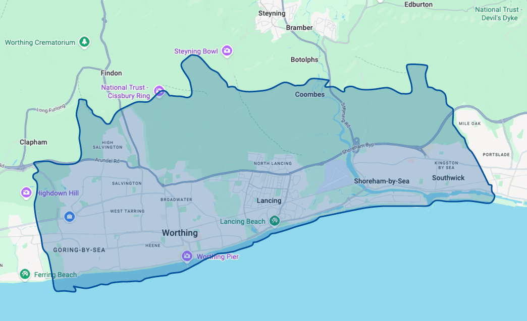 Adur and Worthing Home Care - Areas We Cover