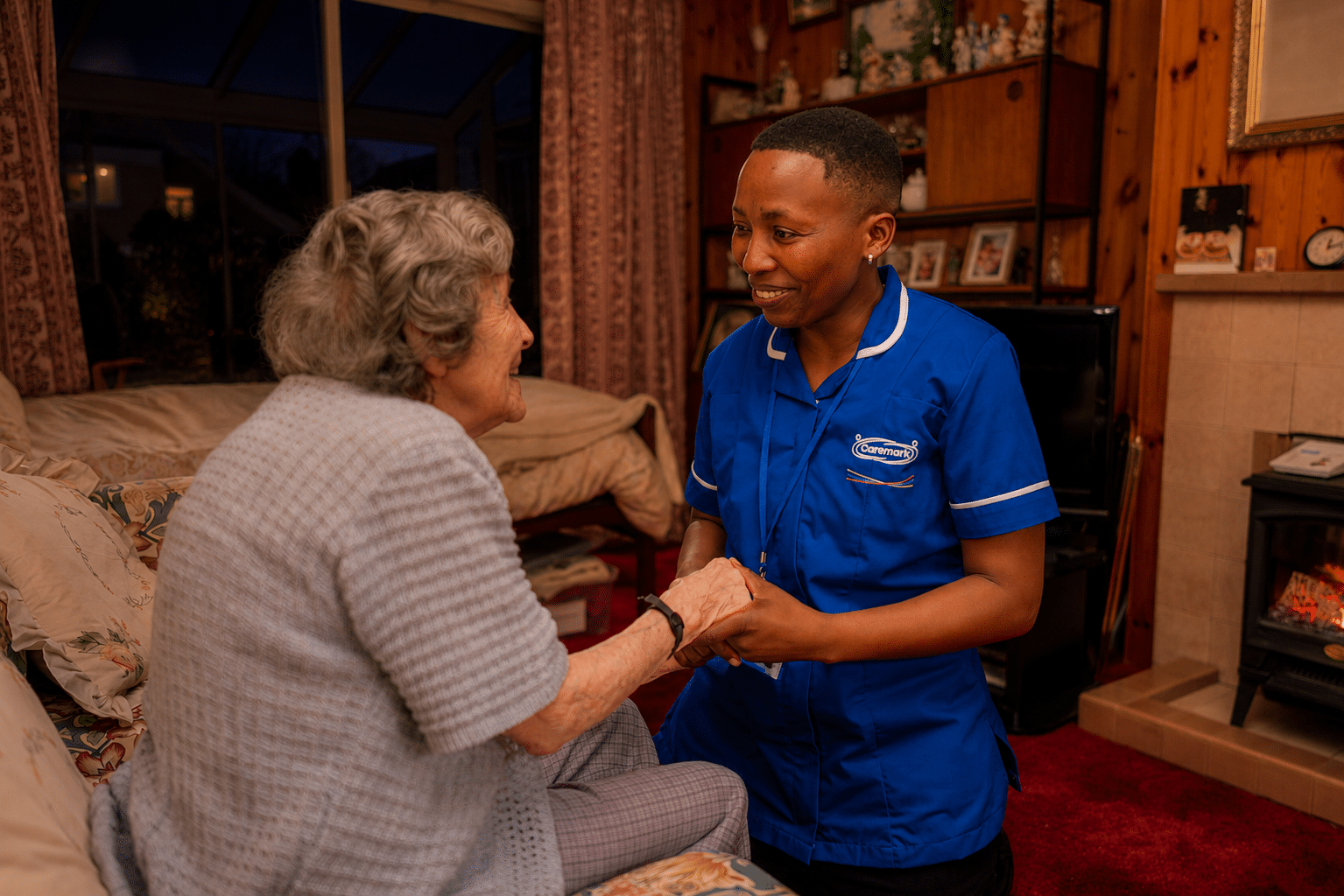 carer keeping older parent safe at night in bromley