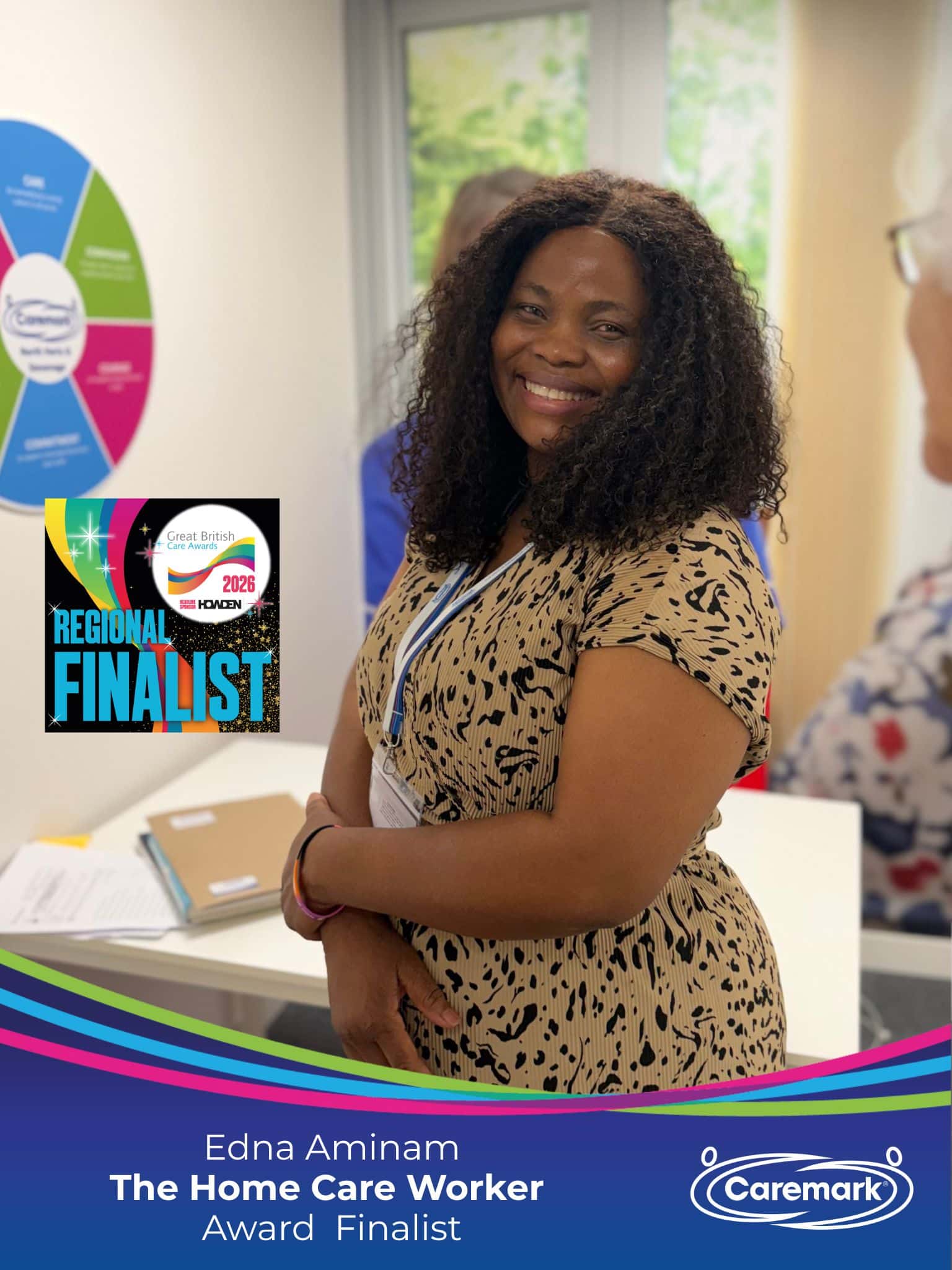 Edna Aminam, Live- in Care Assistant at Caremark North Herts and Stevenage is a finalist in the  Home Care Worker Award at the Regional Great British Care Awards 2026