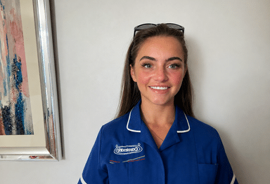 Raving about her experience