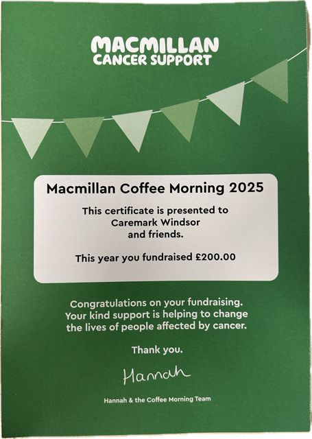 Macmillan Coffee Morning 2026 at Caremark Slough