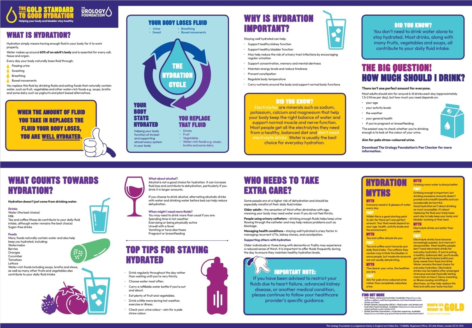 The Good Hydration Guide - A Poster highlighting key information to effective hydration.