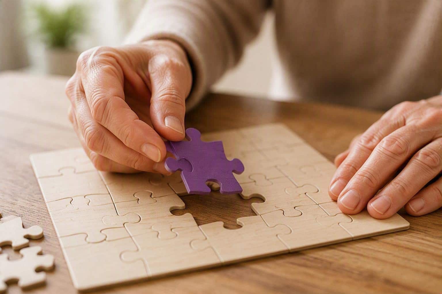 Jigsaw puzzle representing dementia support in Cambridge and understanding dementia symptoms